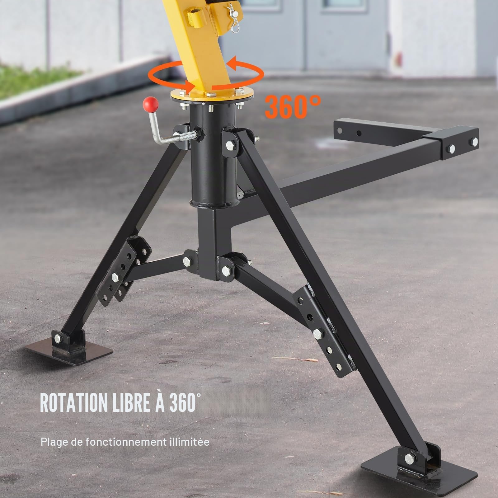 VEVOR Grue hydraulique pour camionnette, capacité 454 kg grue montée sur attelage, pivotante à 360°, capacité 500 lb, 750 lb, 1000 lb, pour soulever des marchandises de construction, foresterie, usine