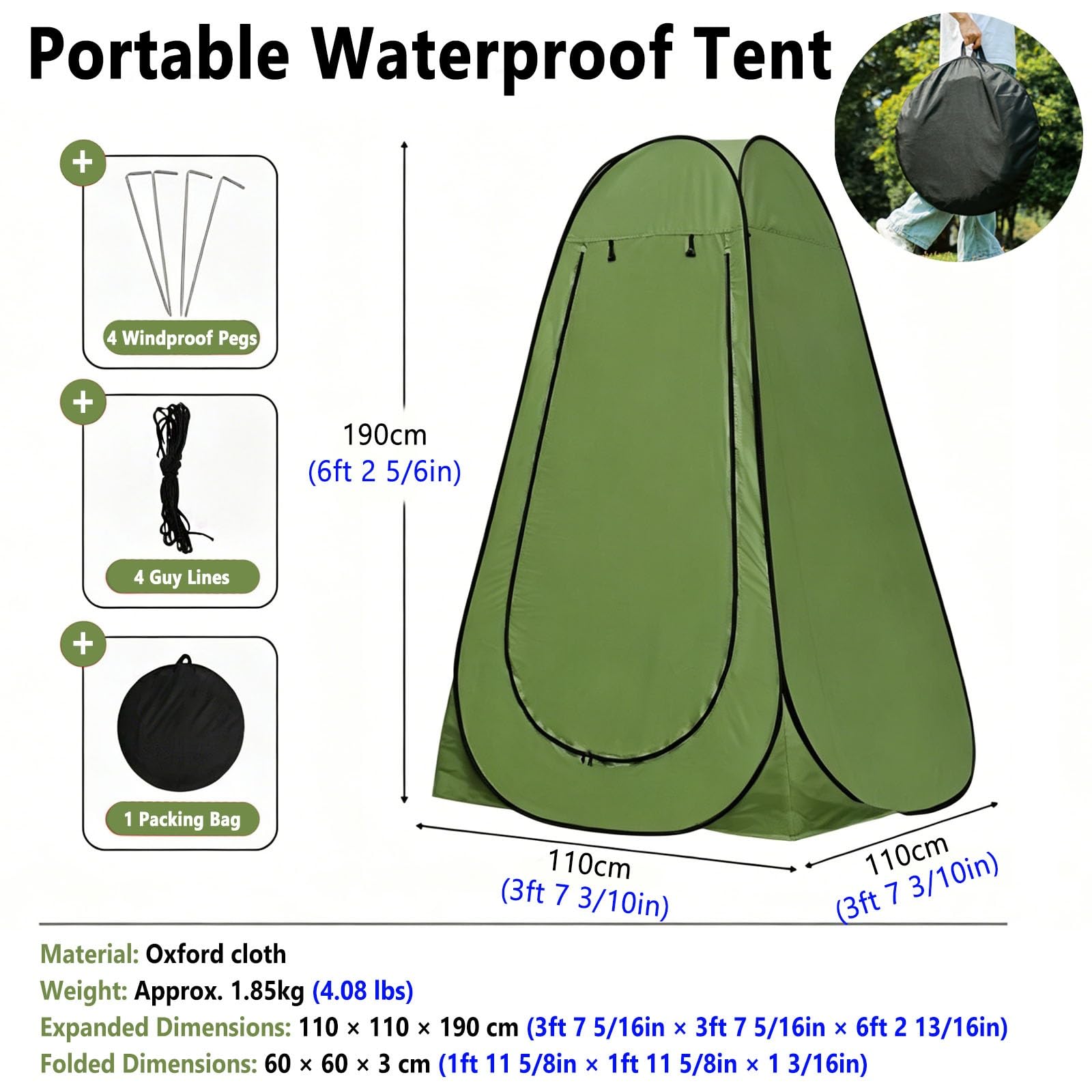 camping toiletten Tragbare Campingtoilette Mit Sichtschutzzelt, Große, Faltbare Outdoor-Toilette Für Erwachsene, Toilettenstuhl Für Den Einsatz In Der Wildnis(Gray)