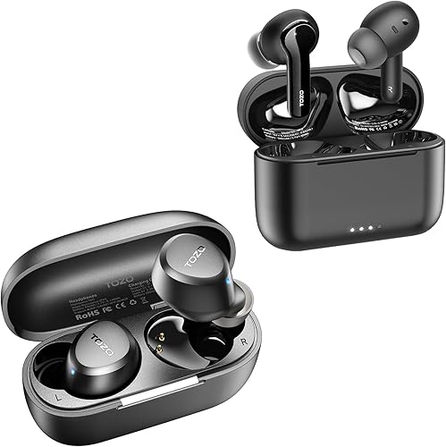 TOZO Auriculares inalámbricos A1 NC2 híbridos con cancelación activa de ruido (renovado)
