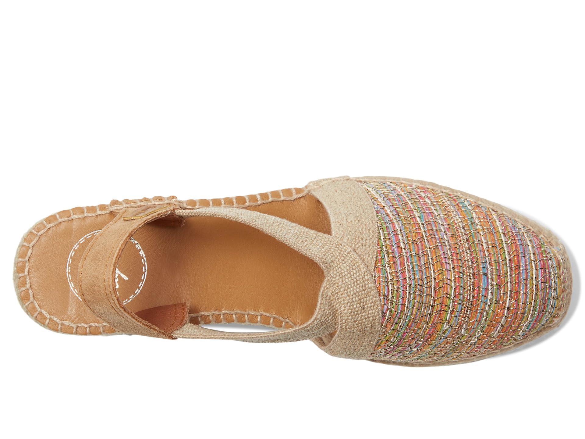 TONI PONS - Sandalia de piel,dedos cubiertos,cuña de esparto 8cm,plataforma 3cm,suela de goma,tira elástica, para: Mujer