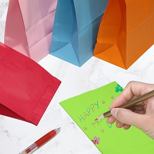 Miniatura 4 de ADIDO EVA 80 bolsas pequeñas de papel para almuerzo, bolsas de regalo amarillas para bodas, fiestas de cumpleaños infantiles, 5.1 x 3.1 x 9.4