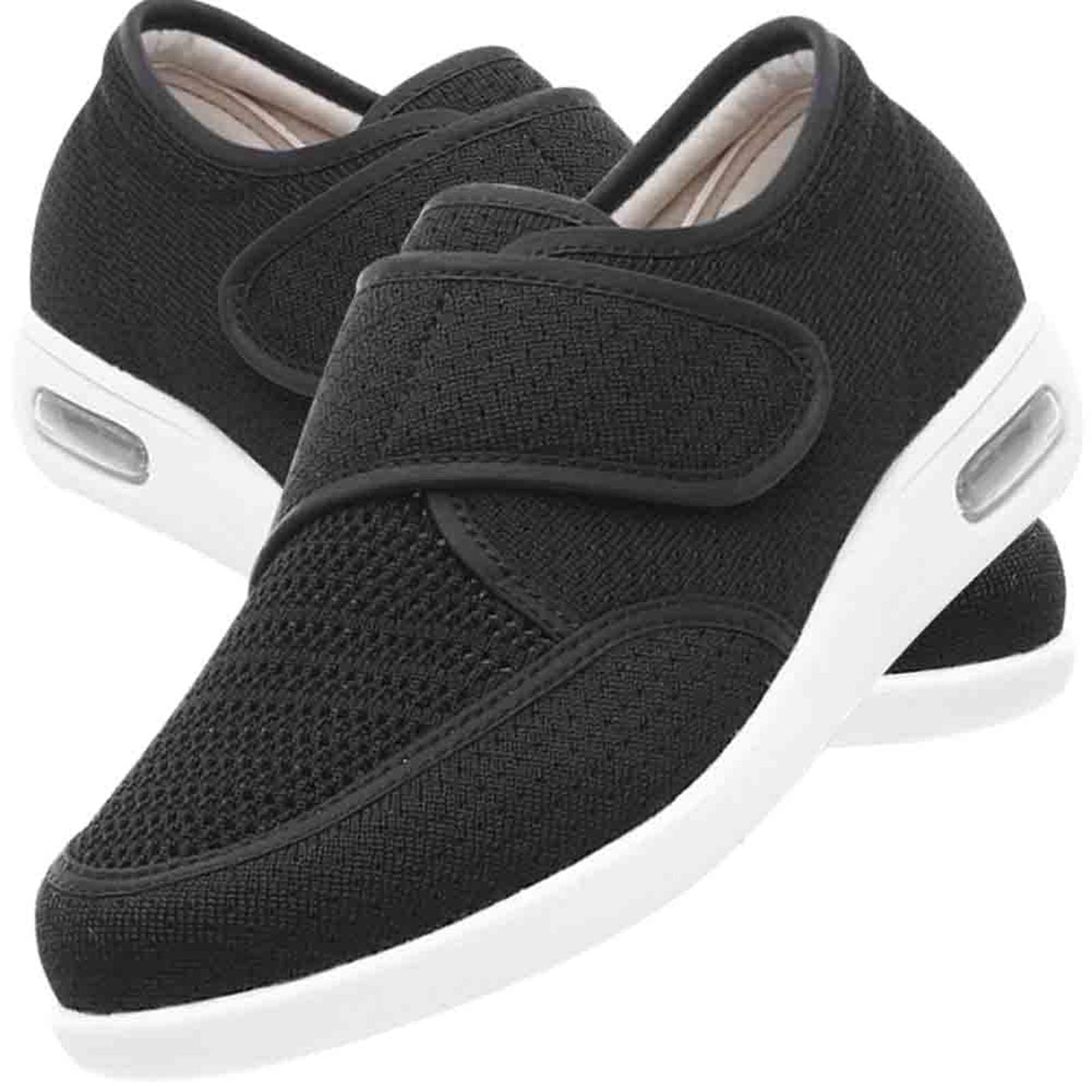 Buty medyczne na opuchnięte stopy, dla kobiet i mężczyzn, ortopedyczne buty dla cukrzyków z pianką z pamięcią kształtu, regulowane buty do chodzenia, bardzo szerokie buty, sportowe trampki do