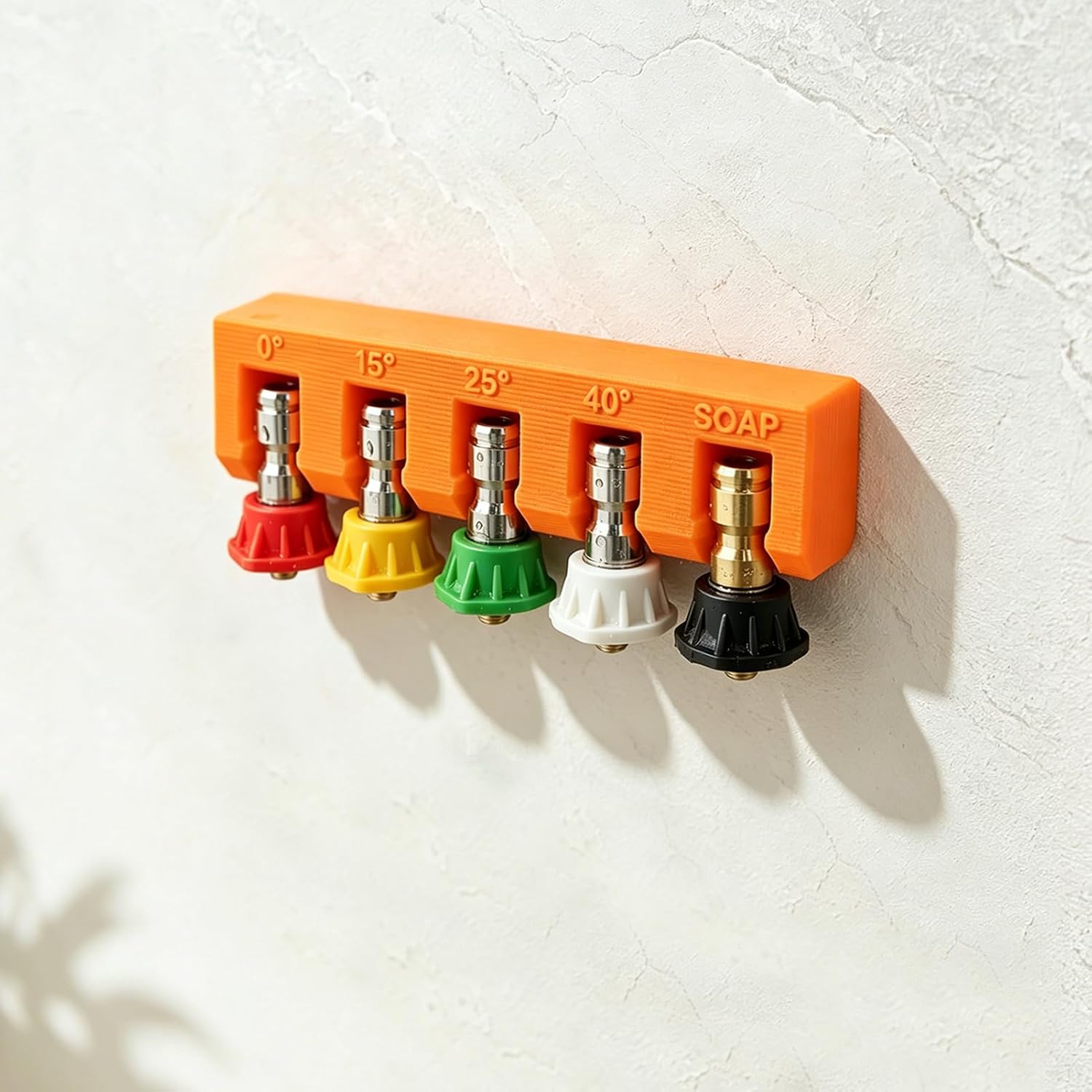 Pressure Washer Nozzle Holder Rack for High Pressure Washers, Wall Mount Organizer for Power Washer Accessories, Nozzle Stand, Holds 5 Nozzles, Space-Saving Garage Storage
