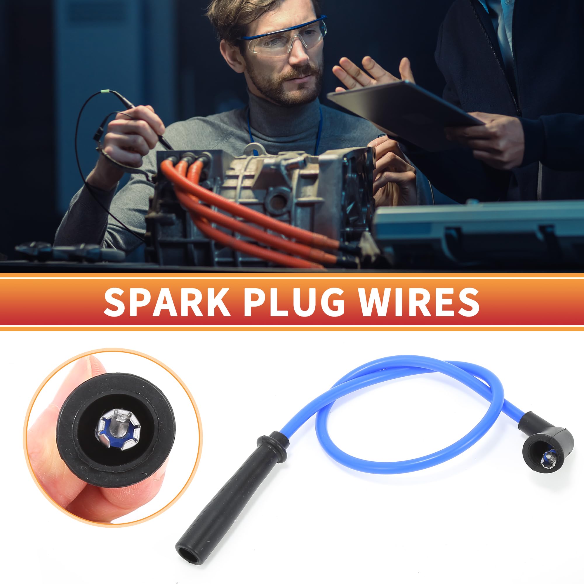 QUARKZMAN Zündleitungssatz Zündungskabel Für Suzuki 413 86-90 5 Stück | Blau, Silikon & Nickel, OE-Nr.3370060A20, Hitzebeständig, Verbessert Verbrennungseffizienz, Einfaches Starten