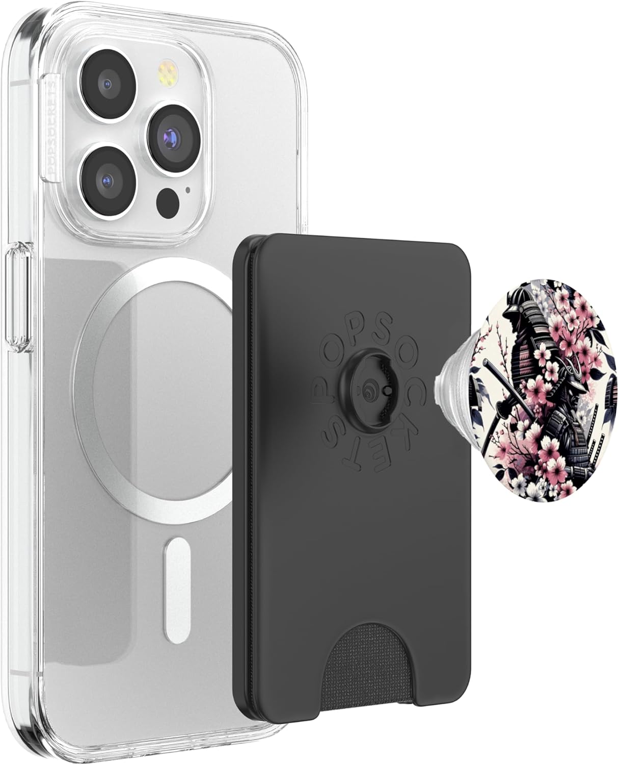 Cherry Blossom Design Sakura and Cherry Blossom PopSockets PopWallet for MagSafe