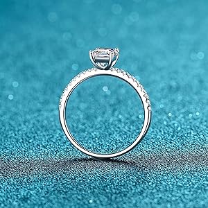 Homxi Sterling Silver Bands Rings for Women,Thin Rectangle with