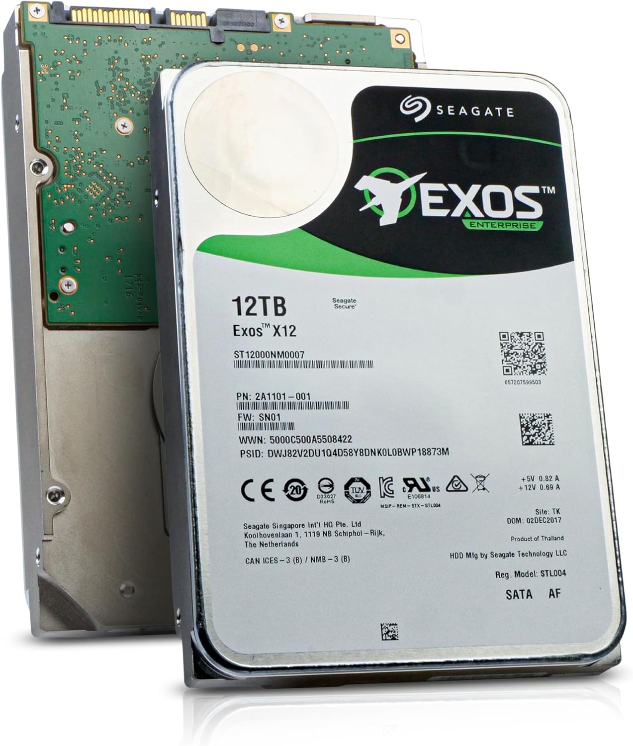 Seagate Exos x12 12TB SATA 6Gb/s 256MB Cache Enterprise Hard Drive 3.5in (ST12000NM0007) (Renewed)