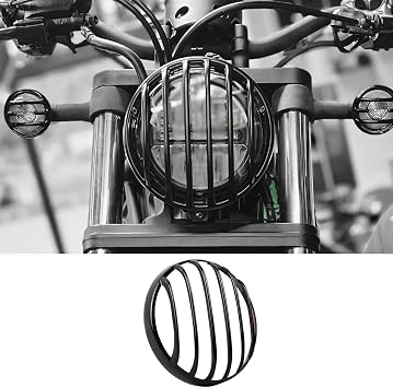 Motorcycle Rebel 500 Headlight Mesh Grill Protector,Front Rear turn signals protection covers fit for HO&N&DA Rebel CMX 250 CMX 300 CMX 500 CMX 1100 2020-2025 Gloss black-1 PC