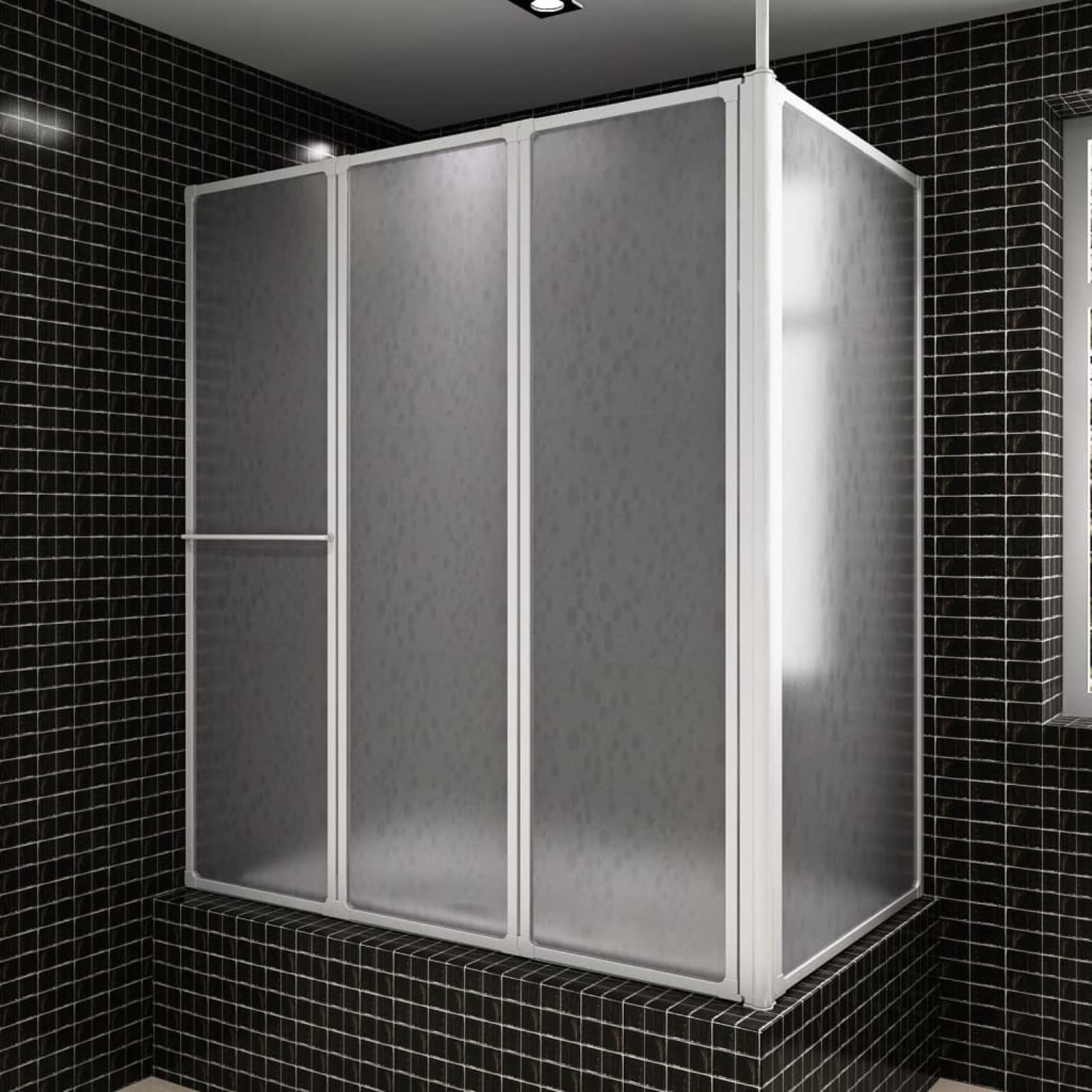 Wejście narożne Kabina prysznicowa kabina prysznicowa mokry pokój równy panel boczny drzwi prysznicowe, zasłona prysznicowa ściana w kształcie litery L 70 x 120 x 137 cm 4 panele składane