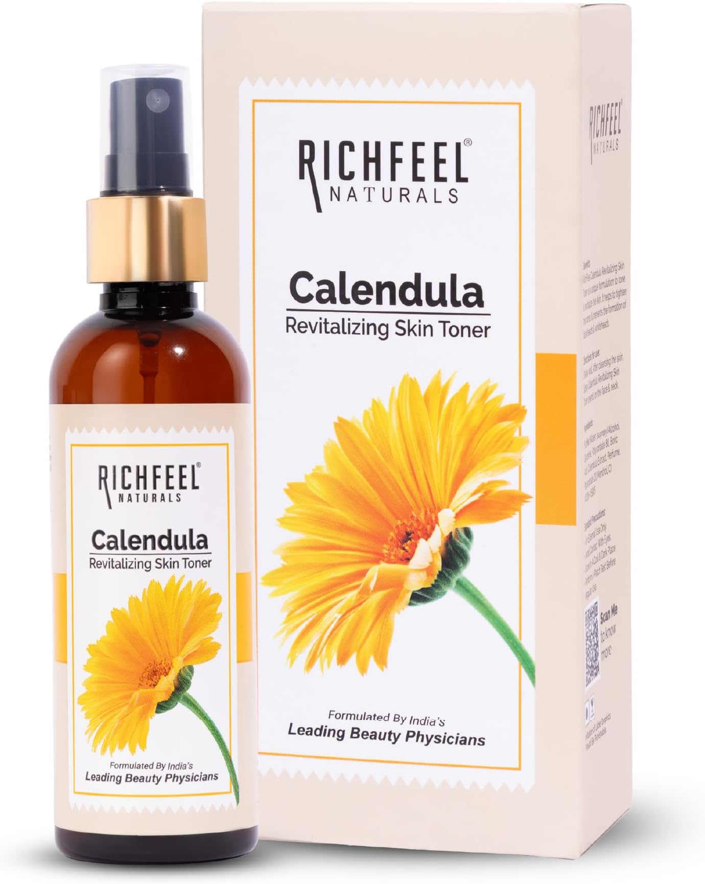 Calendula Revitalising Skin Toner | Power of Soothing Calendula Extracts | For skin prone to Acne & Blemishes | Physician Formulated | 80 Ml