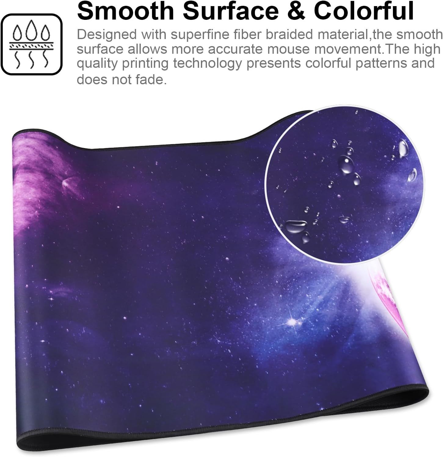 XXL Professional Large Mouse Pad & Computer Game Mouse Mat (35.4x15.7x0.1IN, Sky Planet) - 4