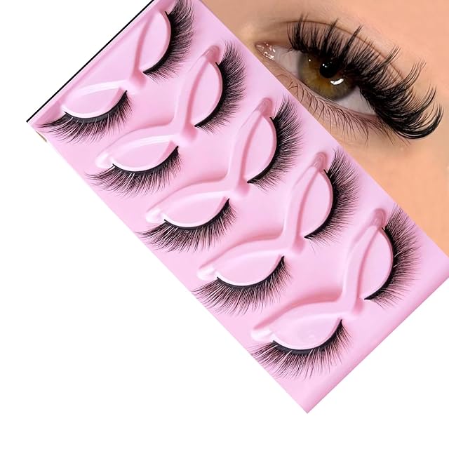 False Eyelashes Fluffy Lashes D Curl Faux Mink Lashes Cat Eye Lashes Wispy Fake Lashes Fox Eye Manga
