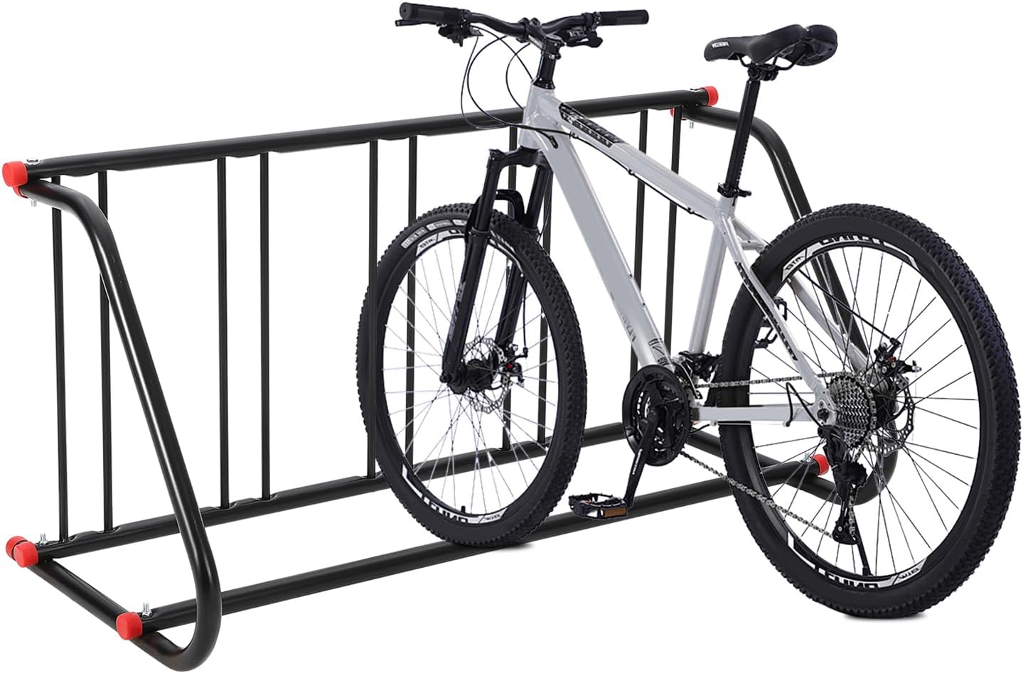 Commercial Grid Bike Rack - Heavy Duty Metal Floor Bike Stand, Outdoor Bicycle Rack for Garage, School, Outdoor Parking, Bike Shop, 5-Bicycle Capacity (Single & Double Sided)