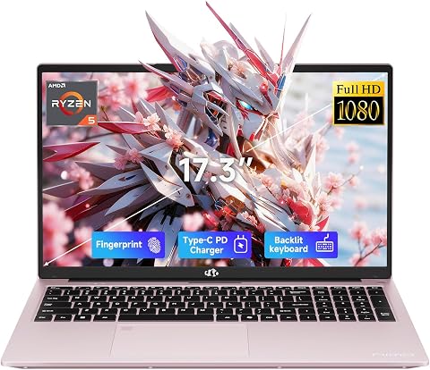 NIMO 17.3" Light Gaming Laptop with AMD Ryzen 5 6600H, 16GB RAM, 1TB SSD, FHD...