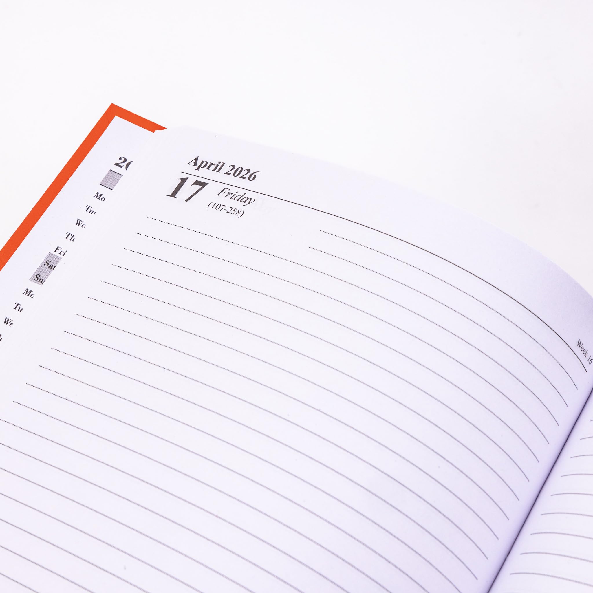 evelay 2026 Diary A4 A5 Day to Page Hardback Full Year Planner Organiser Journal (A5 Page a Day, Orange) - Image 4