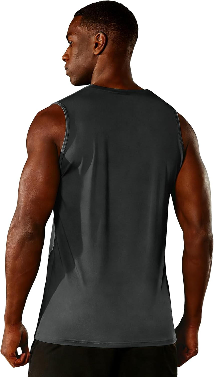 ZITY 3 Pack Men's Sleeveless Shirts Quick Dry Tank Tops UPF 50+ Workout Gym Muscle Shirt for Running Bodybuilding Summer