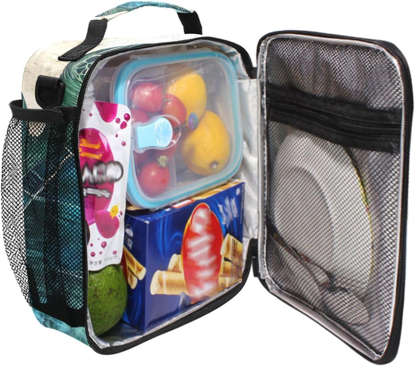Sea Turtle Vintage Lunch Box for Men Women - Fashion Design, Adjustment Strap, Insulated Reusable Lunch Bag for Work Picnic Travel 5.7L