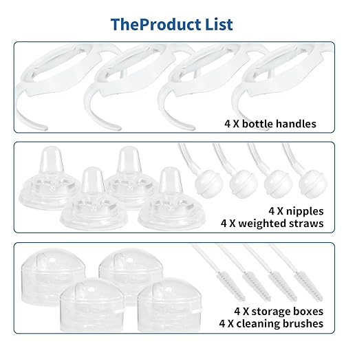Miniatura 9 de Kit de conversión de boquilla suave para biberón natural Philips Avent, asas de biberón y popote con peso (paquete de 4)