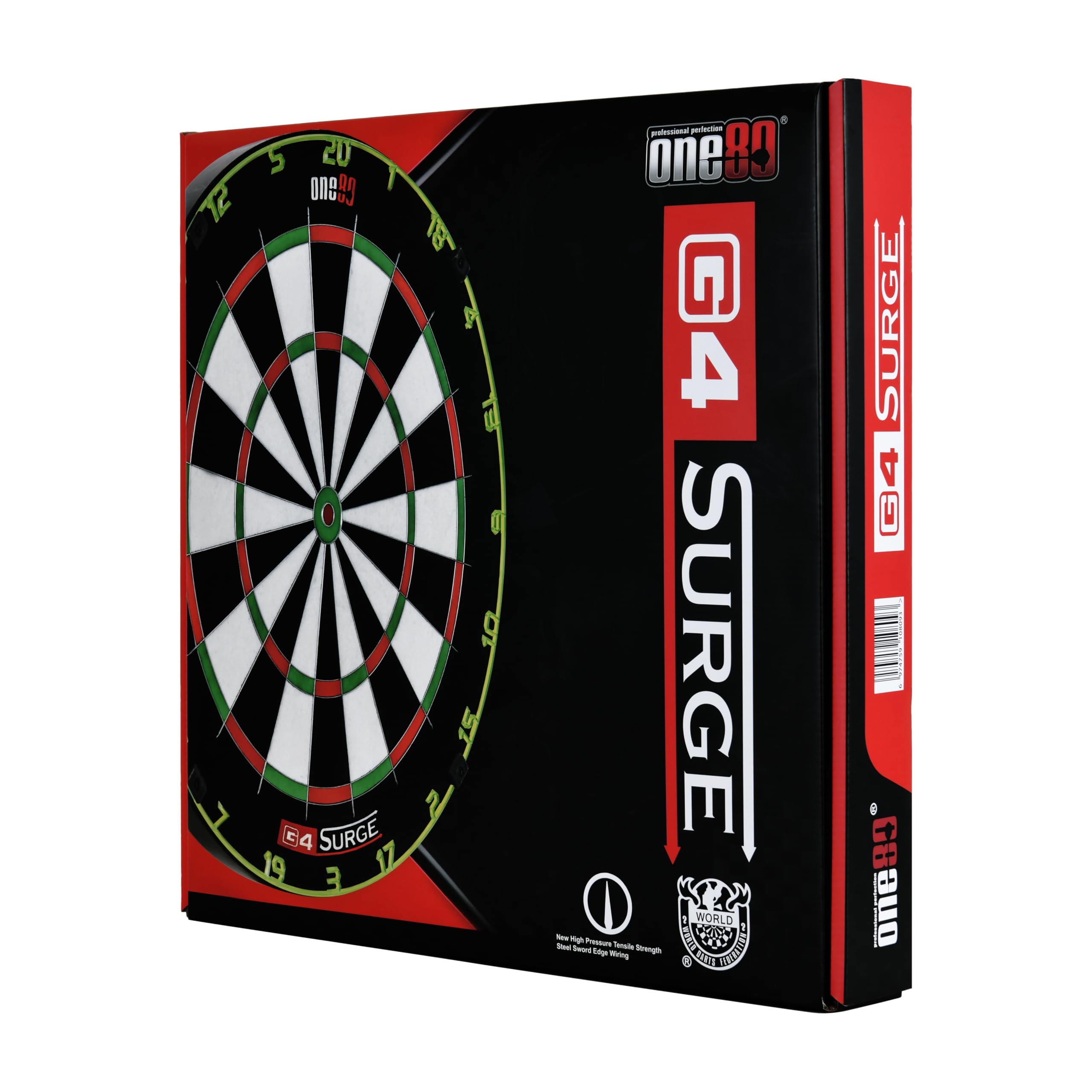 ONE80 Gladiator 4 G4 Dartboard – Profi Dartscheibe aus Sisal | Turnier Dartboard mit Spiderless-Technologie für Steel Darts | Bristle Board für Wettkampf & Training