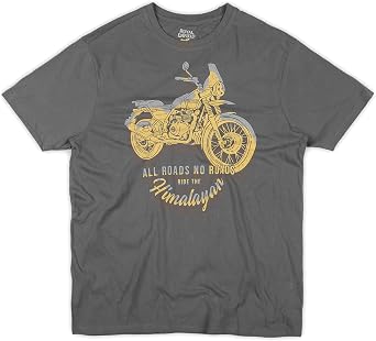Royal Enfield Entry Level Himalayan Men's T-Shirts 100% Cotton Half Sleeves Tee Round Neck Casual Summer Shirts for Men
