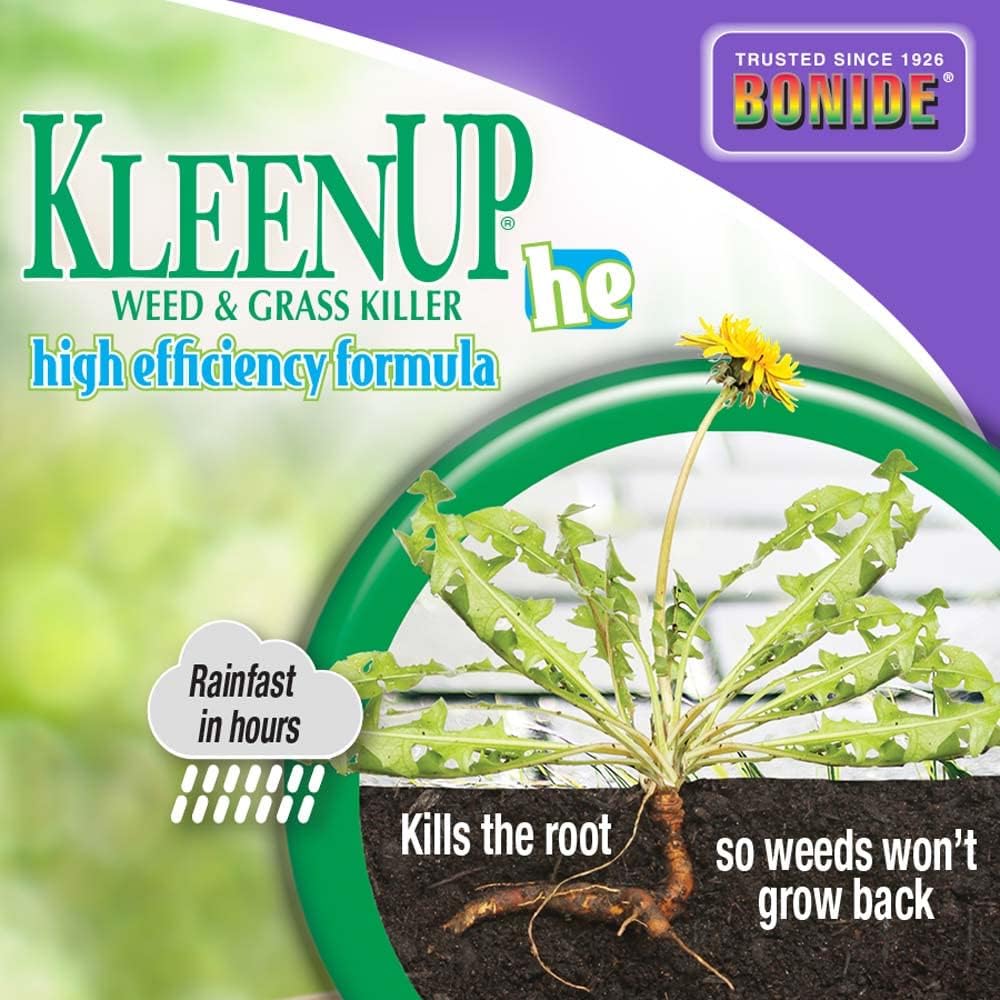 Bonide KleenUP Weed & Grass Killer High Efficiency Formula, 128 oz Ready-to-Use, Fast Acting Formula Kills Weeds & Roots