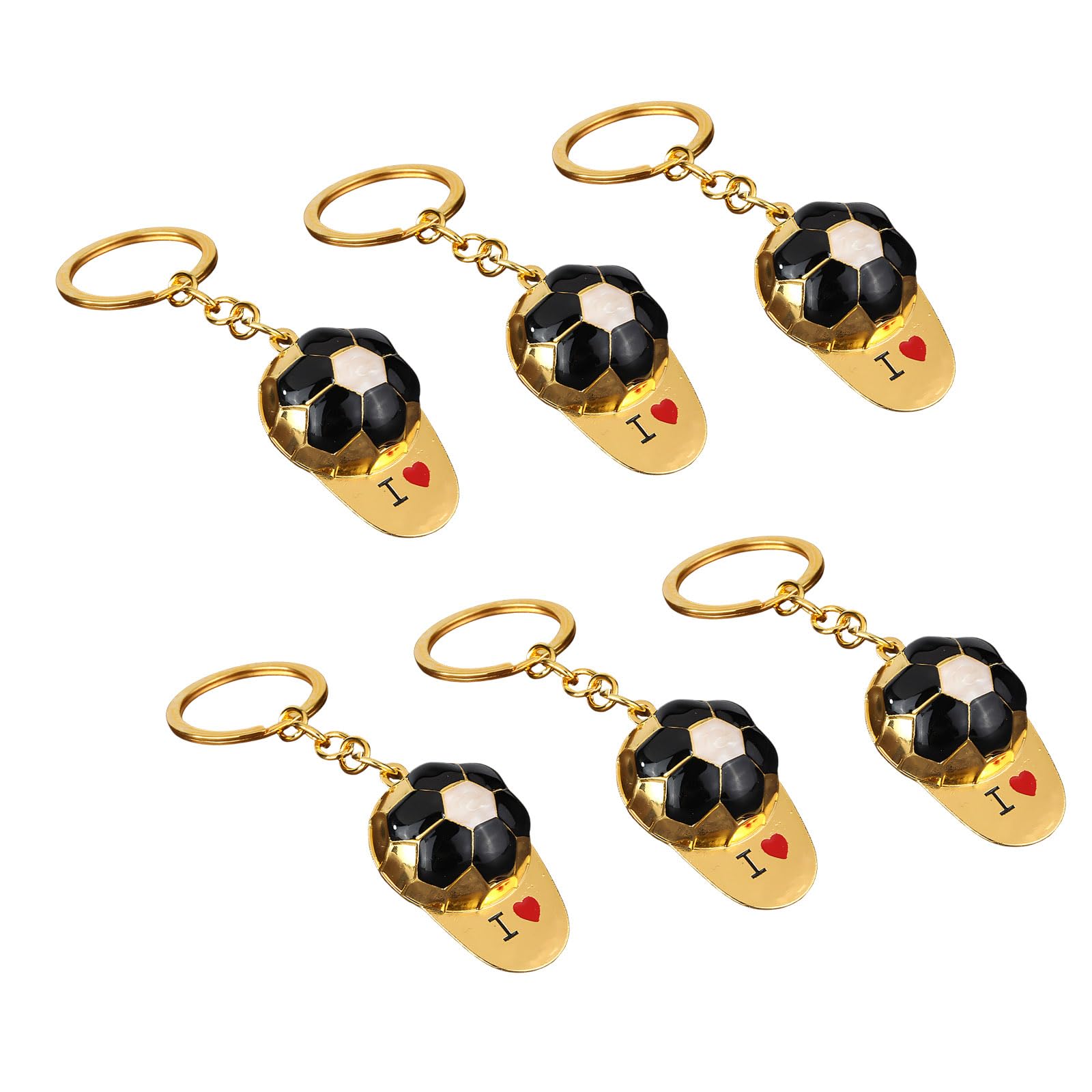Jazuaiao 6Pcs Soccer Keyrings Accessories Football Caps Keychains Accessories Memorable and Friend Football Keyring