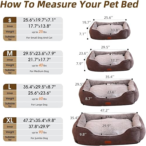 Miniatura 6 de HOOPET Cama para perros pequeños, sofá cama para gatos de interior, sofá con cojín reversible, resistente a desgarros, cama para perros pequeños,