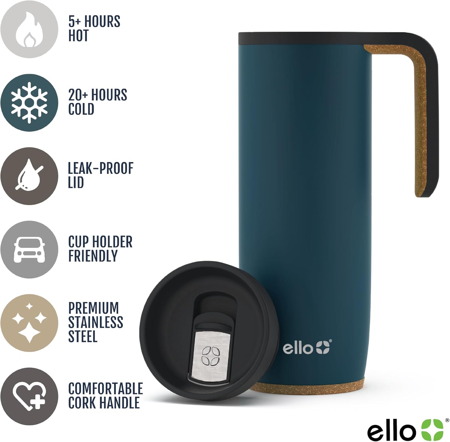 Ello Magnet 18oz Vacuum Insulated Stainless Steel Travel Mug with Side Handle and Leak-Proof Slider Lid and Built-in Coaster, Keeps Hot for 5 Hours - Image 3