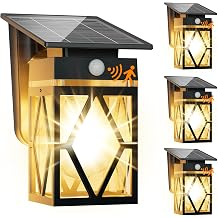 4 Pack Solar Porch Lights Outdoor with Dusk-to-Dawn Motion Sensor