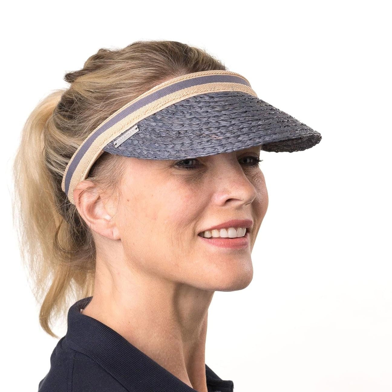 Seeberger Visera para el Sol Avestina Rafia Mujer - de Paja con Primavera/Verano Verano - Talla única Rojo