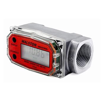 1 Inch Digital Turbine Fuel Flow Meter, 3-30 GPM NPT Fuel Meter Diesel, Gasoline, Oil, and Other Liquids, Gallon, Liters, Quarts, Pints