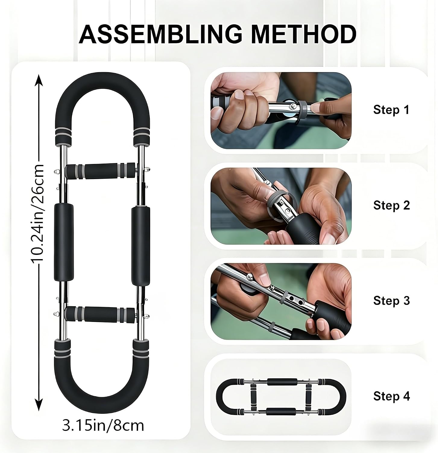 HUINING Arm Trainer Chest, Adjustable 5 Resistance Levels (40-130lbs), Strengthens Forearms, Wrists and Grip for Muscle Building, Ideal for Athletes, Fitness Lovers and Rehabilitation
