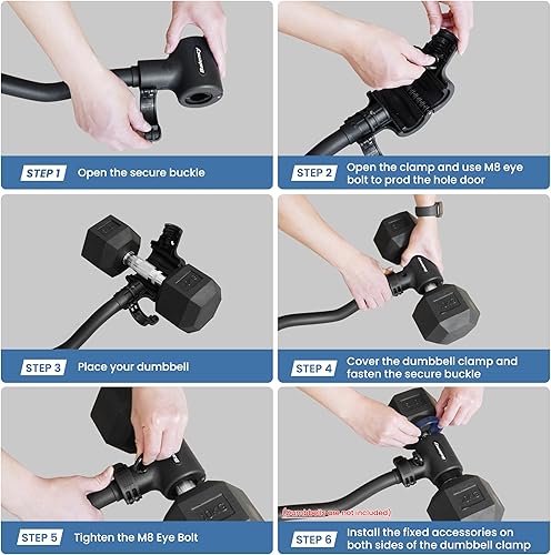 Miniatura 7 de Convertidor de mancuernas, convierte mancuernas en barra, barra convertidora de mancuernas Balency para entrenamiento de gimnasio en casa, peso