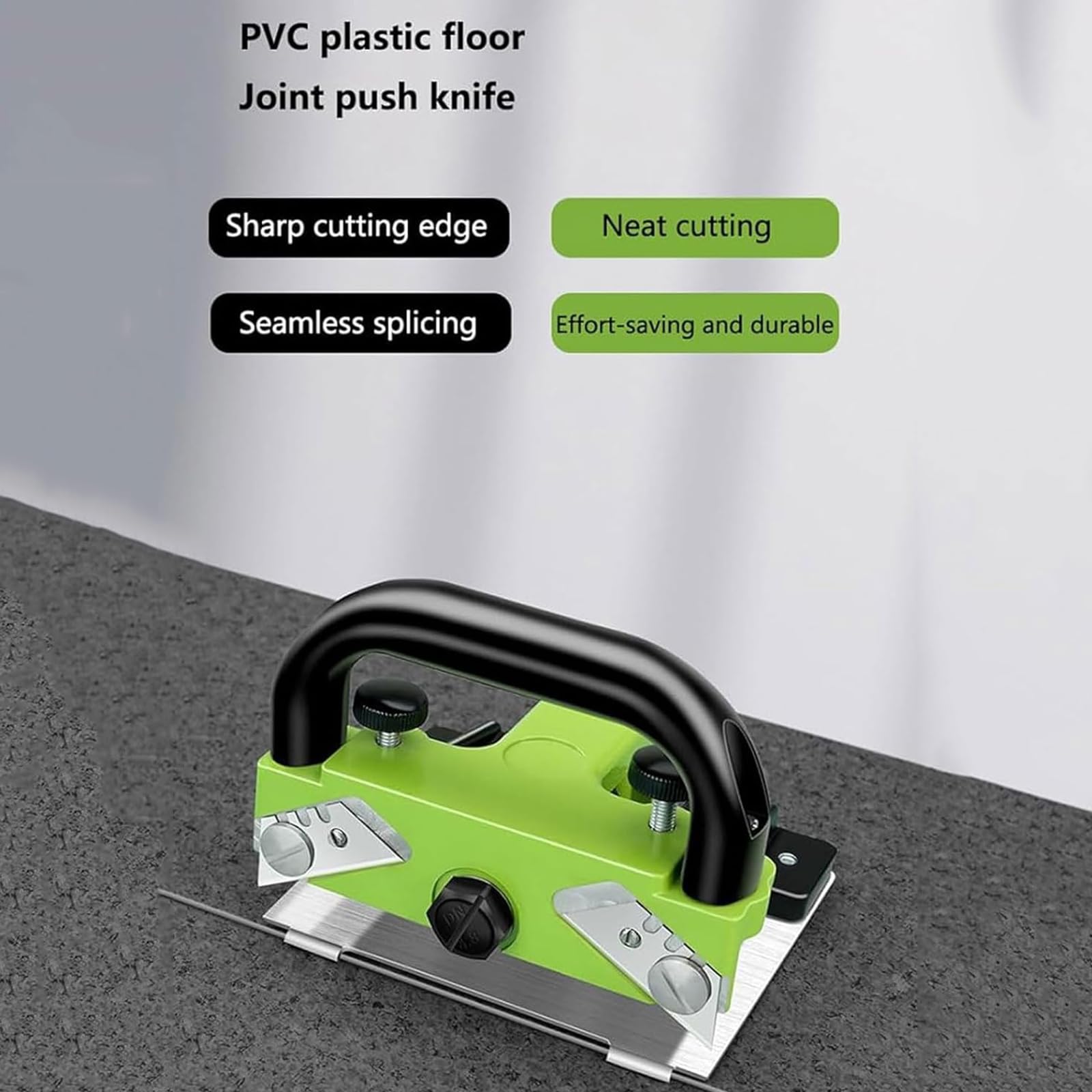 Cortador de suelo de PVC, cortador de costuras de suelo, altura de corte ajustable, cuerpo de aleación de aluminio y base de acero inoxidable, herramienta de construcción manual para el hogar