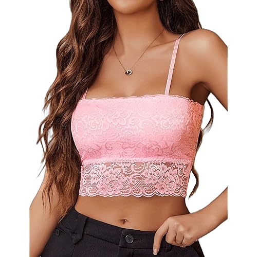 Avidlove Bralettes for Women Lace Spaghetti Strap Tank Top Tube Slim Basic Camisole