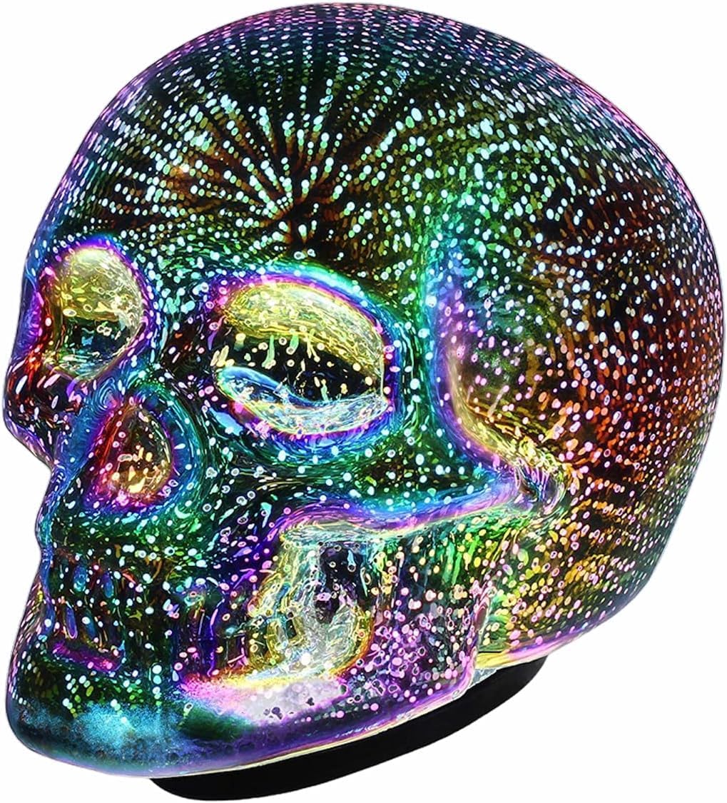 Tradeopia Led Skull Table Lamp, Requires 3 X AAA Batteries, Ideal for Room Decor Table Desk Decor Lamps, Lava lamp, Halloween
