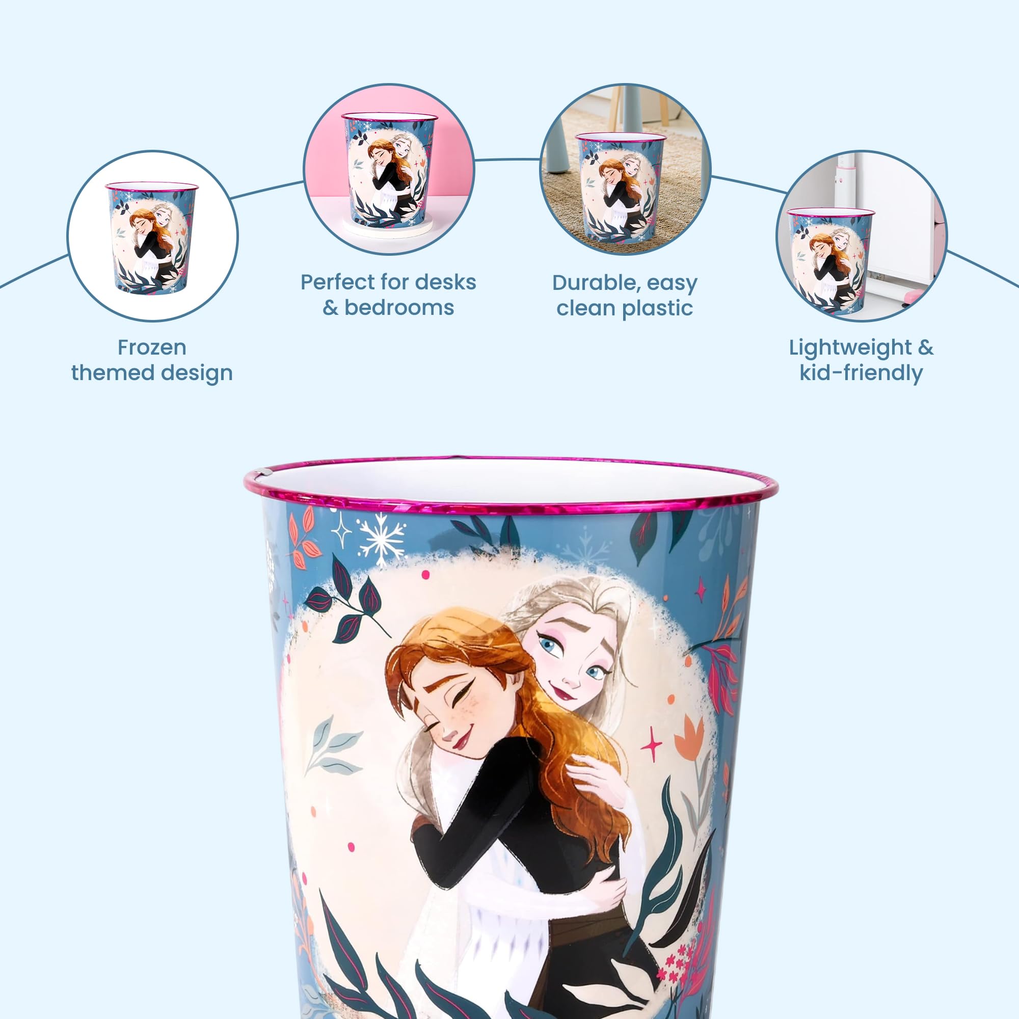 Frozen - Cestino per rifiuti per bambini, per camera da letto, studio, scrivania, pattumiera