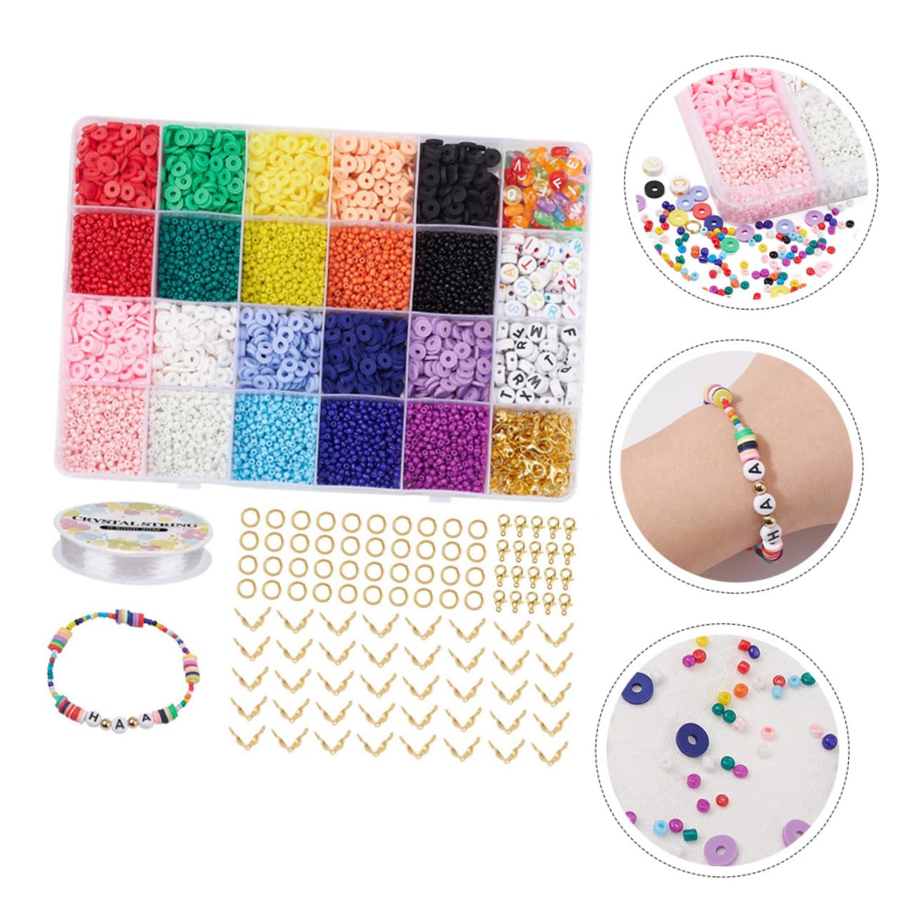 1set Perline Di Lettere Polimerica Colorata Di Perline Per Gioielli Fai Da Te Accessori Per Creazione Di Bracciali e Collane Per Artigianato