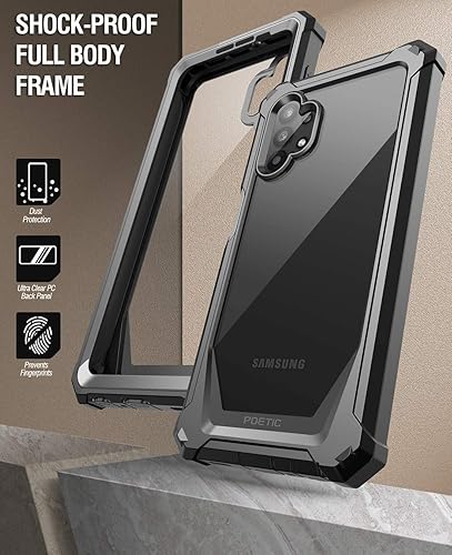Miniatura 6 de Poetic Guardian Series - Funda diseñada para Samsung Galaxy A32 5G, híbrida de cuerpo completo, a prueba de golpes, transparente, protector de