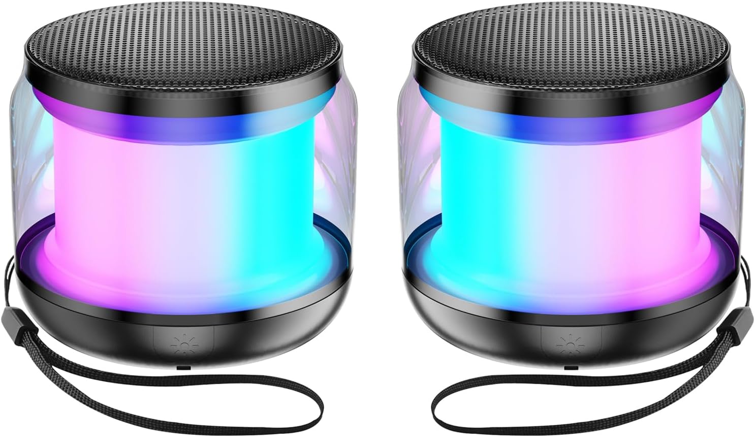 Mini Portable Bluetooth Speakers Wireless,TWS Pairing Small Bluetooth Speaker，with Lights and Lanyard,Gifts for Women/Girls, Boys and Kids for Christmas