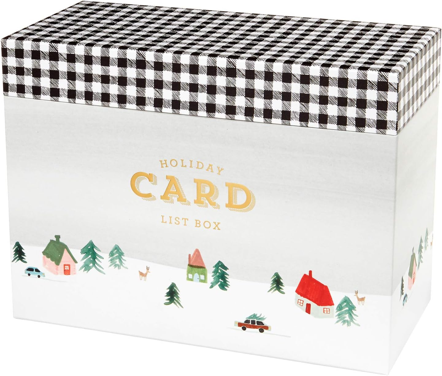 C.R. Gibson White Christmas Card Holder Box, 9.5'' W x 7