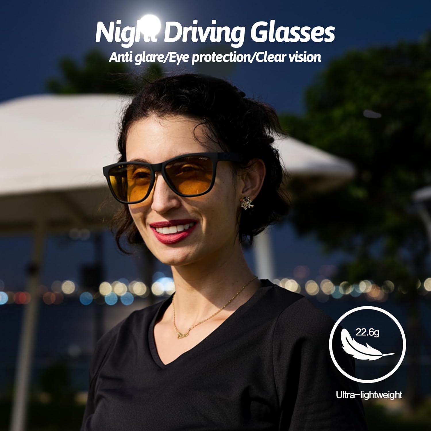 Jefoo Night Driving Glasses for Men Women Anti Glare Night Vision Glasses Polarized HD Yellow Lens with UV Protection - Image 5