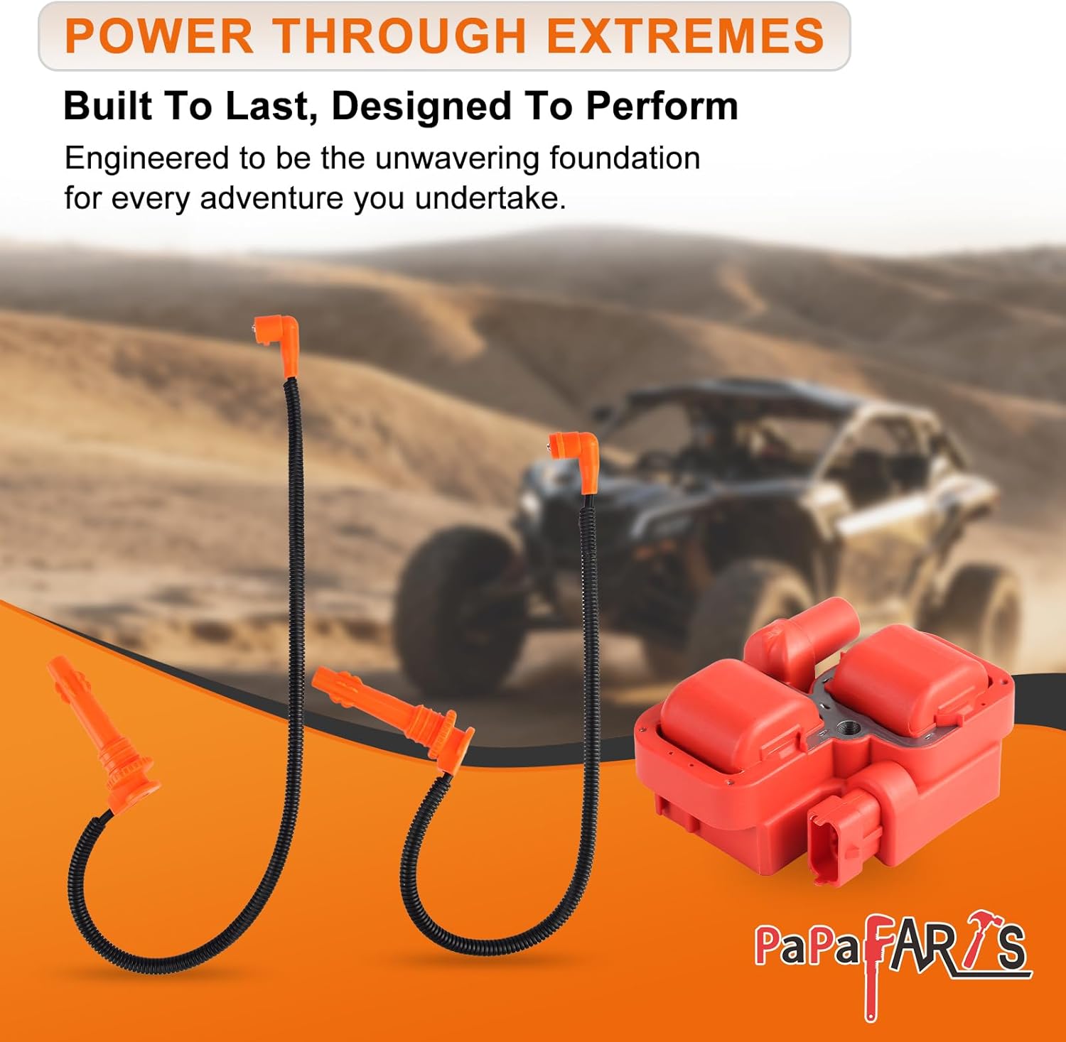 PAPAPARTS Ignition Coil and Spark Plug Wire with Caps Compatible with Polaris RZR S 4 XP Trail S 900 1000 2014-2023 for RZR Turbo RS1 170