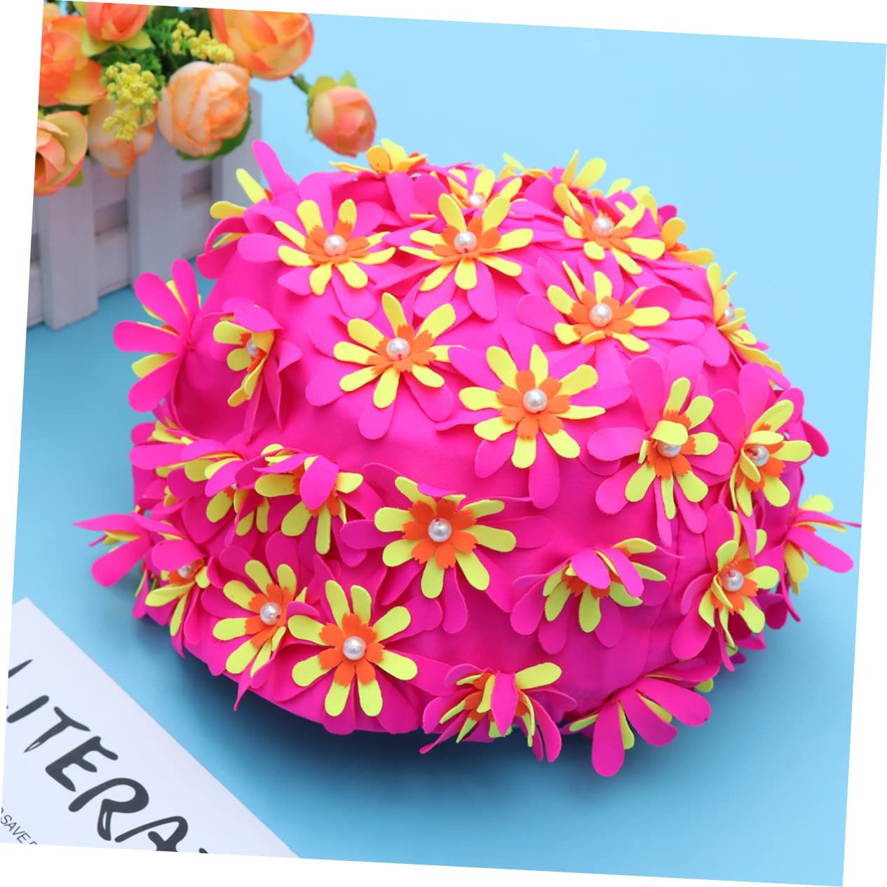 SUPVOX nuoto per adulti cappello da nuoto da donna cuffia da da donna cuffia per cappello da elegante con petali floreali donne ia da bagno da rosa