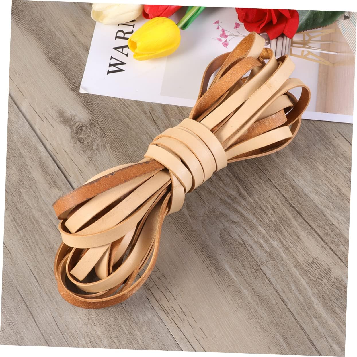 Operitacx 2pcs Meters Leather Cord Wide Thick Flat Rope for Jewelry Making Bracelet and Necklace Projects and Versatile Craft Supplies