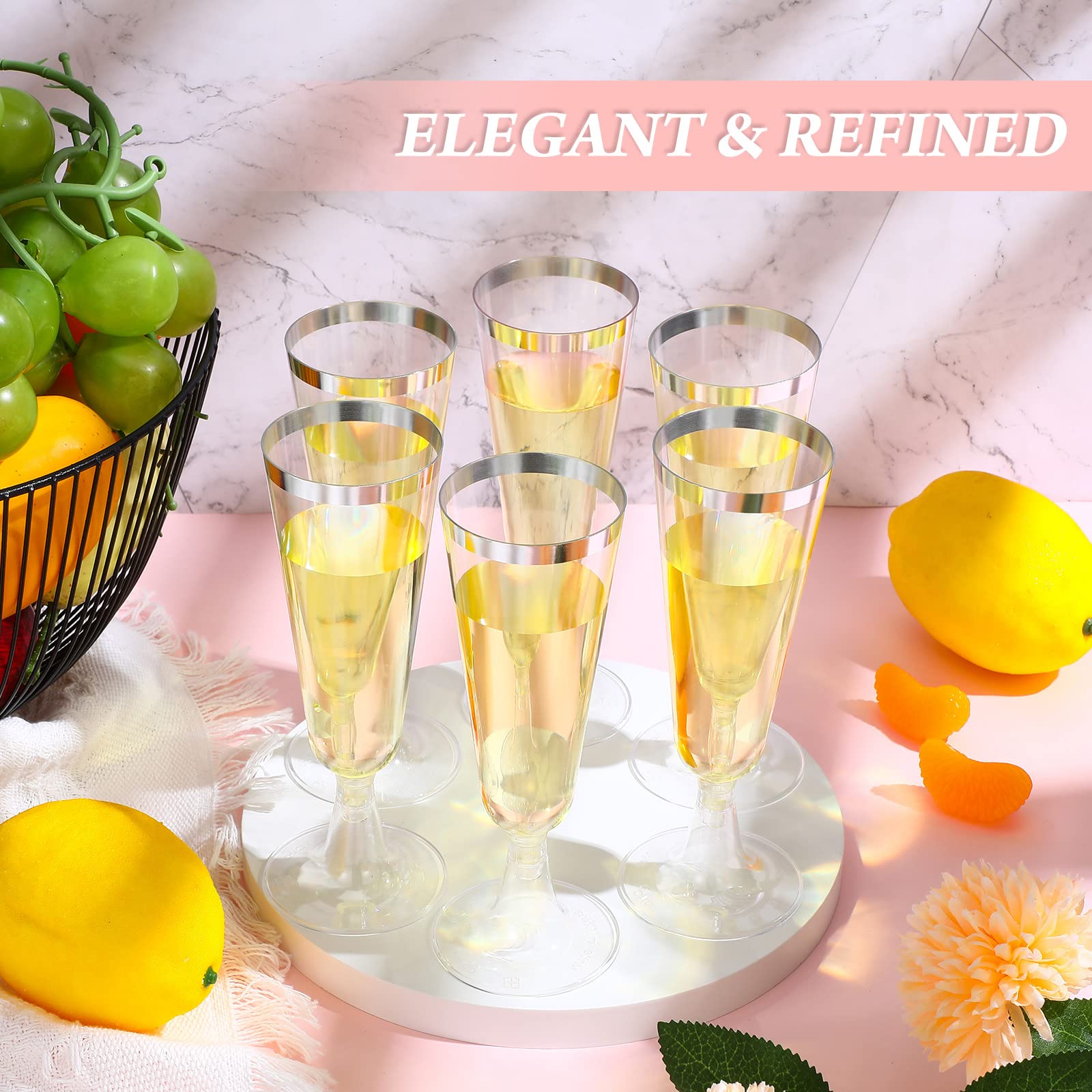 Lot De 8 Flûtes à Champagne En Verre - 150ml, Idéales Pour Fêtes Et Réceptions