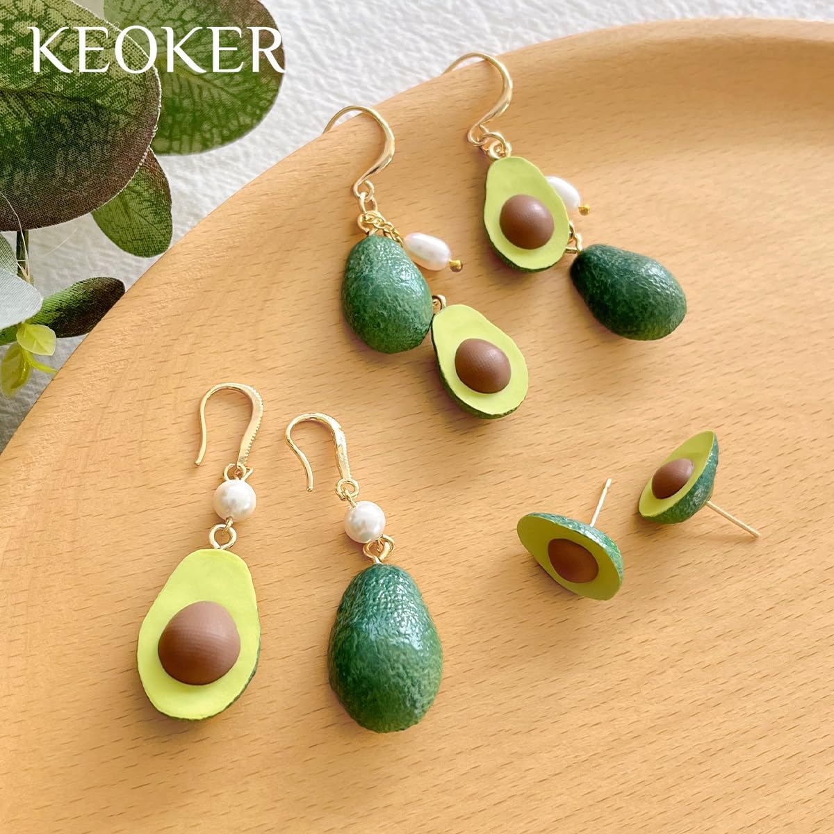 Keoker Avocado Polymer Clay Molds, 3D Shape Fruit Polymer Clay Molds for Jewelry