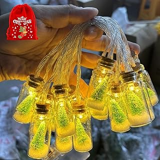 Politety Politoed LED Bulb String Lights, 6PCS LED Christmas Tree Snow Globe Light, Waterproof Christmas String Lights Outdoor/Indoor for Garden Party Xmas Decor (F,1-Meter line and 6 Led Bulbs)