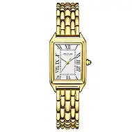Small Watches for Women with Vintage Rectangular Case, Elegant Antique Watch with Roman Dial, Women's Casual Dainty Watch, Fashion Ladies Three-Hand Wrist Watch Gifts for Mother's Day