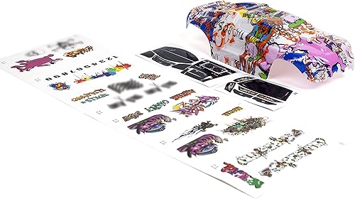 Miniatura 2 de Graffiti de cuerpo personalizado estilo cerdo rosa compatible con e-Revo Mini escala 1/16 RC coche o camión (camión no incluido) ERMN-PIG-01